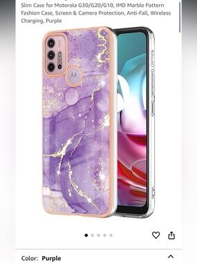 Motorola Purple Marble Case with Gold Veining